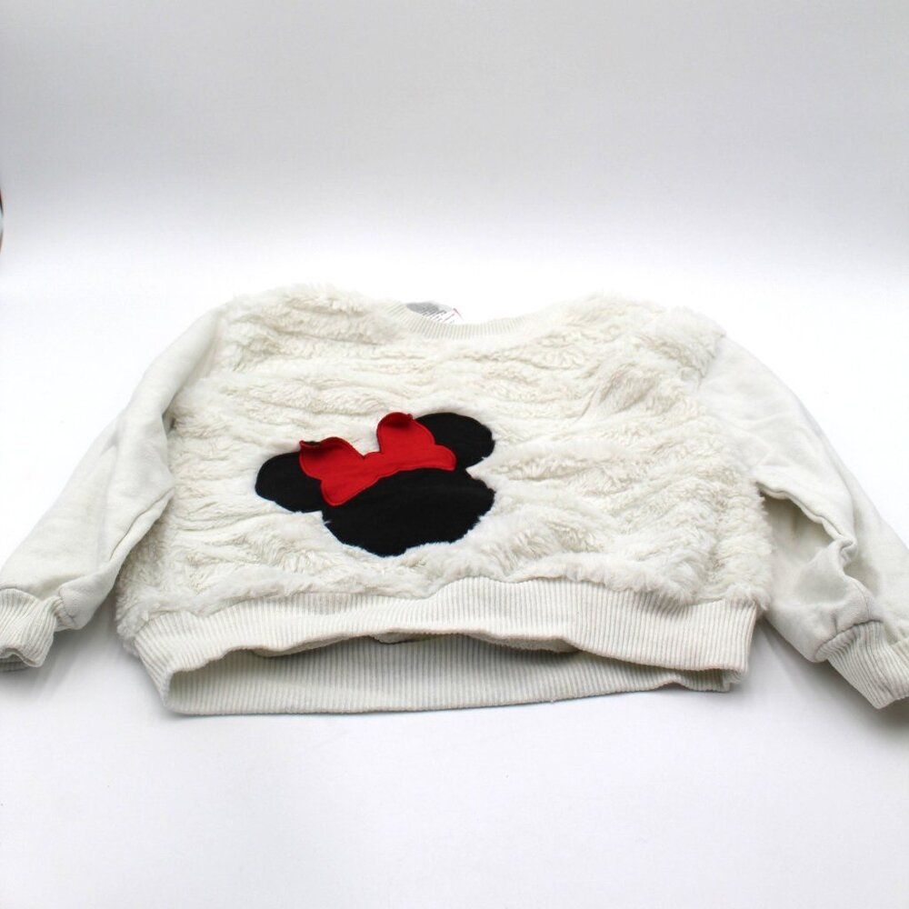 Disney Junior Minnie Mouse Faux Fur Long-sleeve Top Pullover Sweater Size 4T